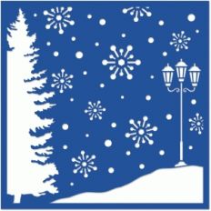 winter scene 12x12 papercut