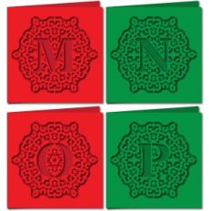 ornate monogram card mnop