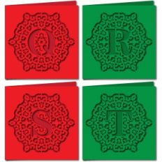 ornate monogram card qrst