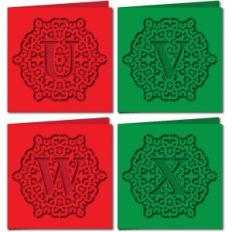 ornate monogram card uvwx