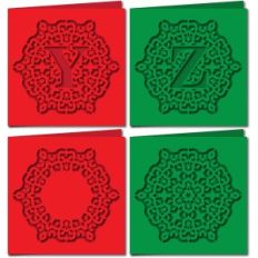 ornate monogram card yz blank frame