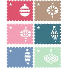 set of retro ornament christmas gift tags