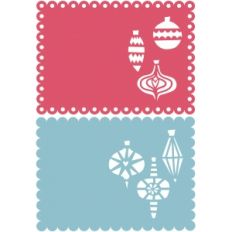 set of retro christmas ornament note cards