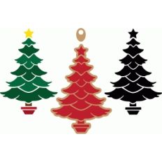 christmas tree stencil and tag