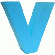 3d lowercase letter block v