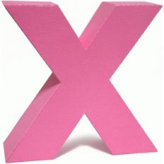 3d lowercase letter block x