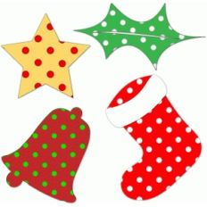 4 polka dot christmas shapes