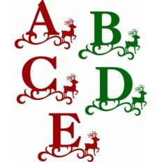 christmas reindeer alphabet a-e