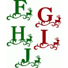 christmas reindeer alphabet f-j