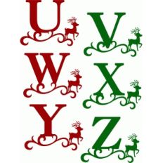 christmas reindeer alphabet u-z