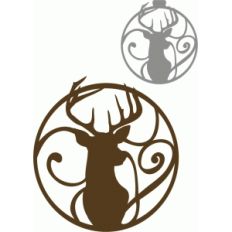 circle flourish mounted reindeer ornament