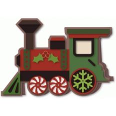 train shaped christmas a7 card