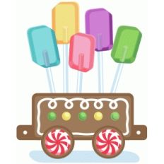gingerbread train short flat car