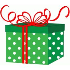 polka dot present w/bow