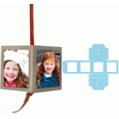 4 photo block family ornament
