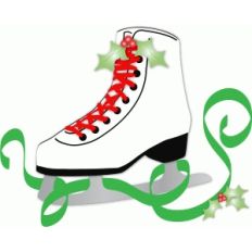 christmas ice skate w/ribbon