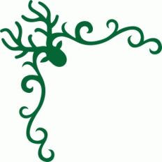 christmas reindeer damask corner 3