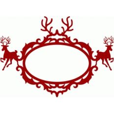 frame christmas reindeer damask