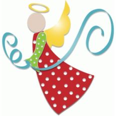 polka dot angel with ribbon