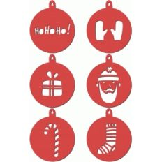 set of christmas tree ornaments