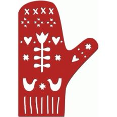 mitten cut out shape christmas card