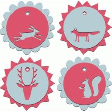 set of woodland layered gift tags or labels