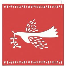 dove of peach 5x5 cutout card
