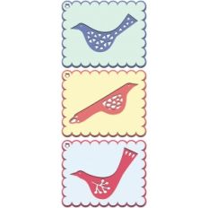 set of bird layered gift tags or labels