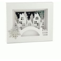 5x7 winter city shadow box card
