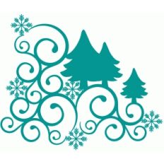 christmas tree swirl corner flourish