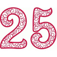fancy swirl 25 christmas numbers
