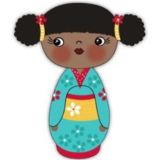 black kokeshi doll