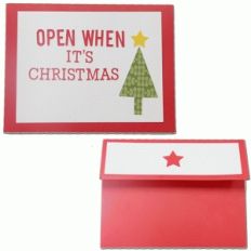 open when—it's christmas envelope