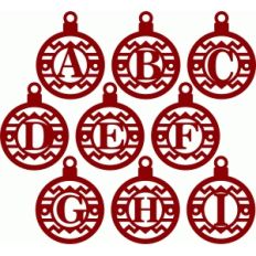 christmas ornaments alphabet a-i