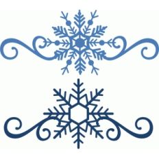 2 small snowflake flourish borders
