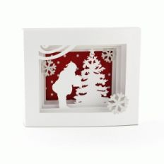 5x7 santa tree shadow box card