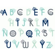 snowflake monogram upper case alphabet