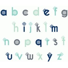 snowflake monogram lower case alphabet