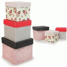 3 set of stacked square boxes