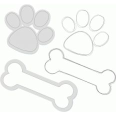 paw print and bone - sketch