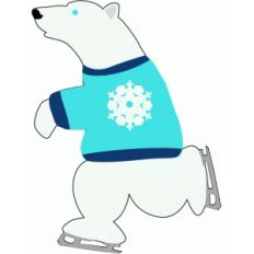 polar bear ice skating