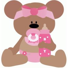 baby bear girl holding bottle
