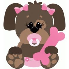 baby puppy dog holding bone