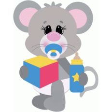 baby mouse w bottle and toy