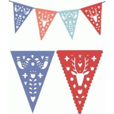 birds and deer nordic woodland party bunting