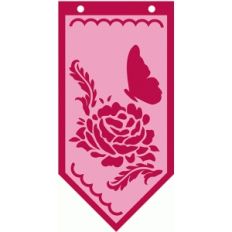 rose and butterfly banner