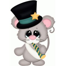 new years mouse w party blower