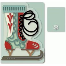ice skate vintage style a7 card