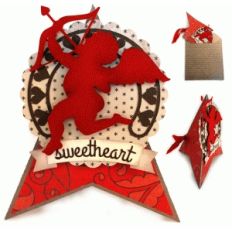 cupid hearts teepee card and envelope