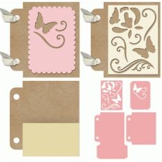3x4 mini album cover and pocket butterfly set